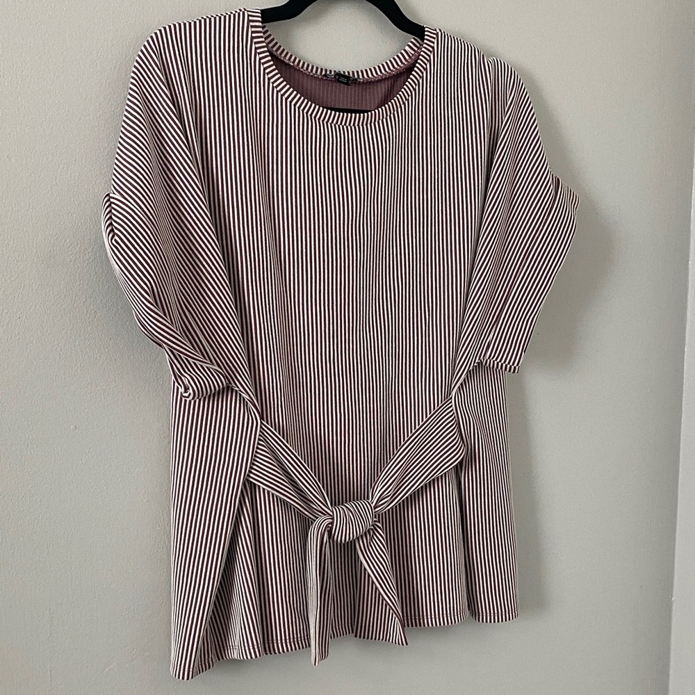 Express Pink and White Striped Blouse